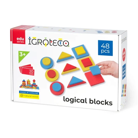 Houten logische blokken, 48 stuks