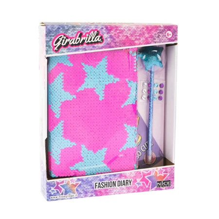 Jurnal Fashion Girabrilla – set jurnal cu paiete reversibile și pix