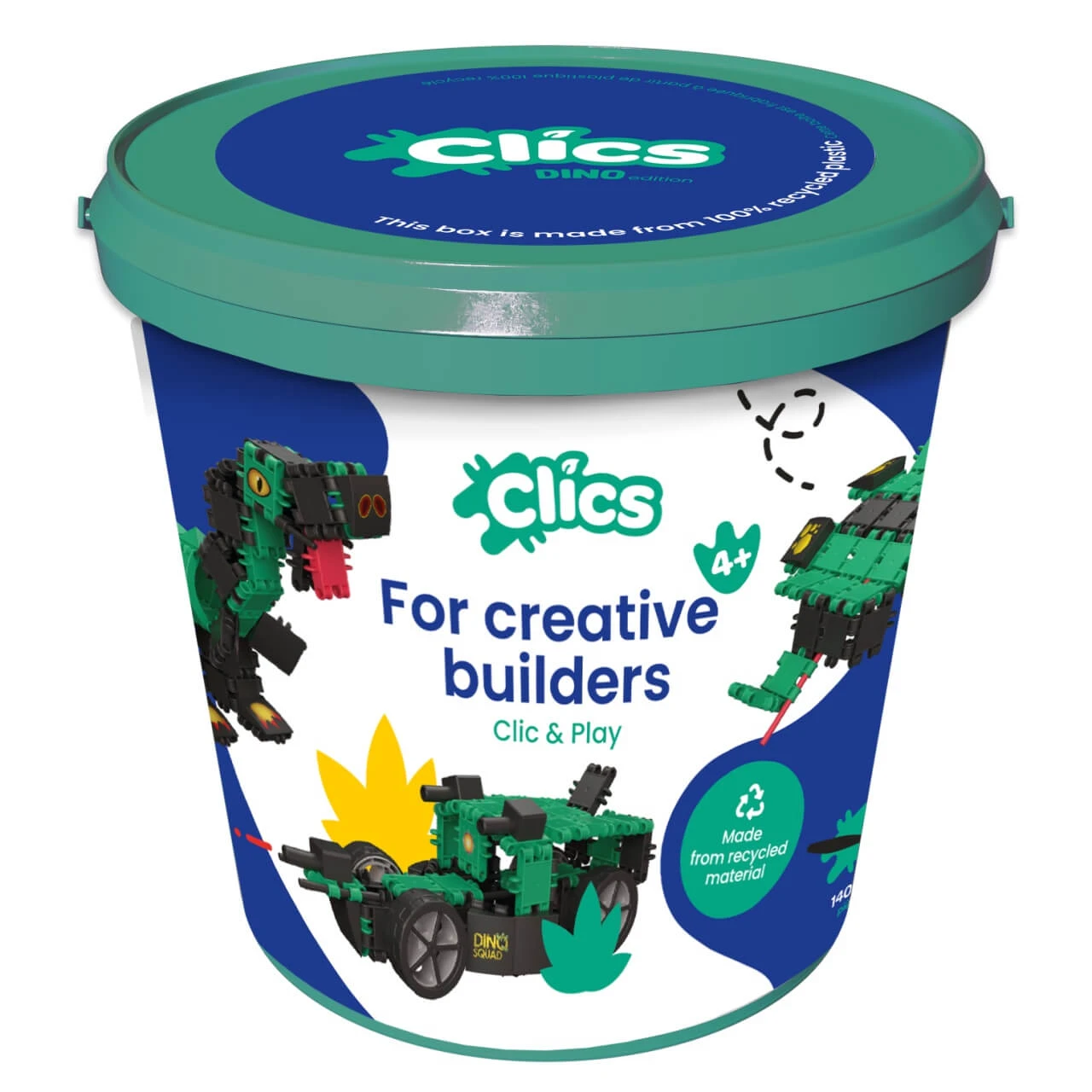 Clics wereld van dinosaurussen 6 in 1 bouwspel, Clicstoys