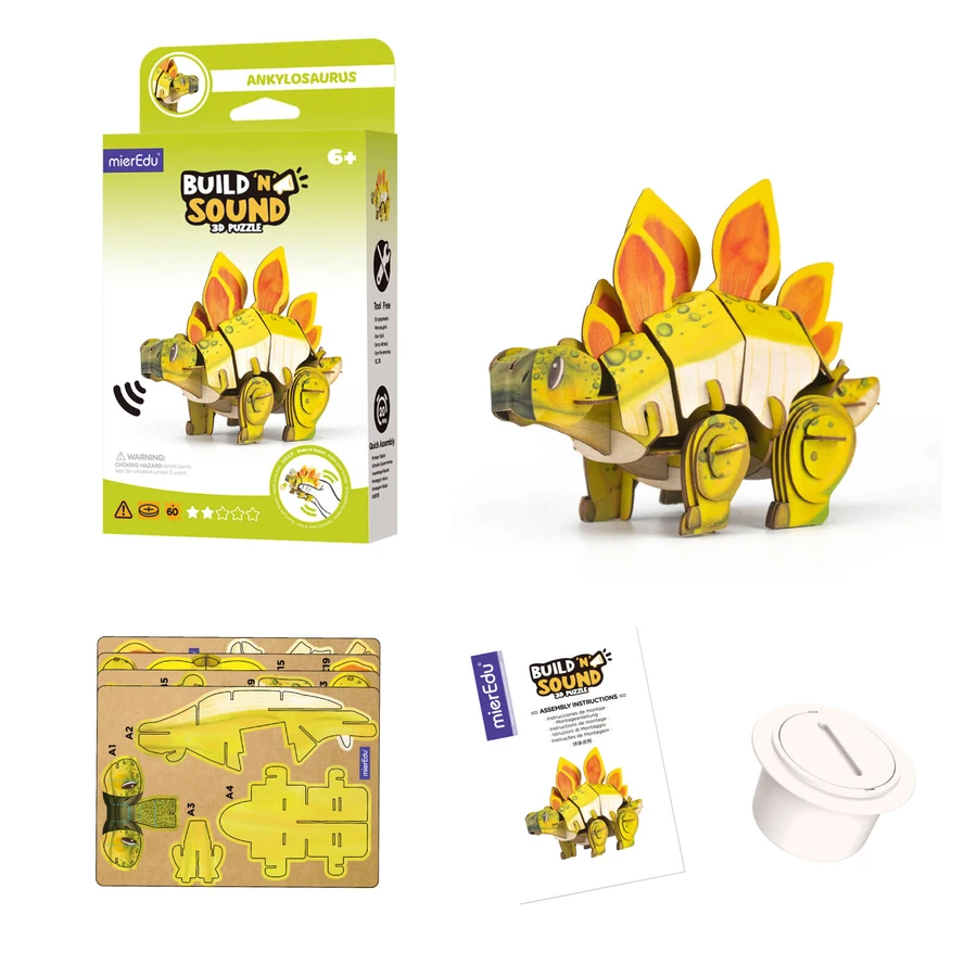 3D-geluidspuzzel - Stegosaurus, Bouw 'n' Geluid