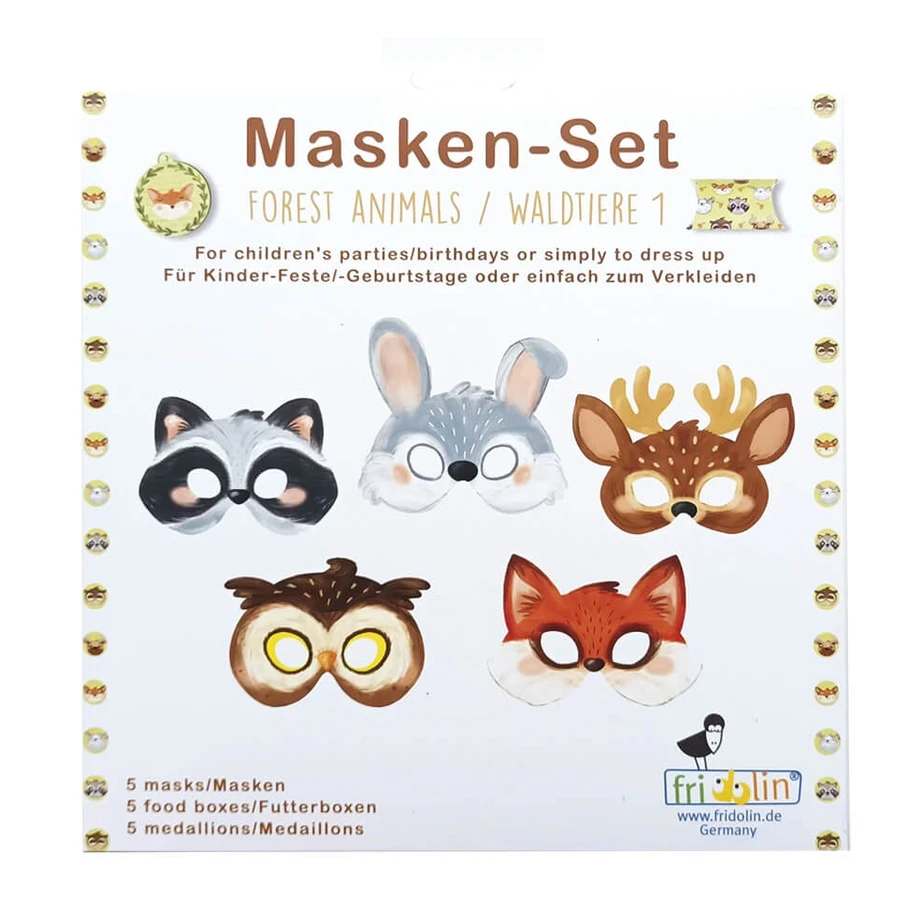 Set feestmaskers Bosdieren, Fridolin
