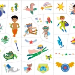 Set stickere si tatuaje pentru fata – Super eroi