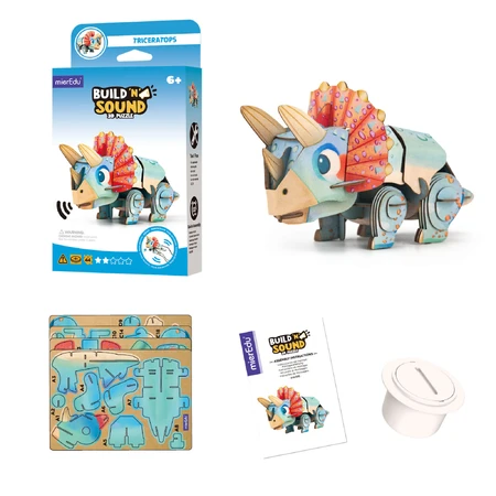 3D-Sound-Puzzle - Triceratops, Build 'n' Sound