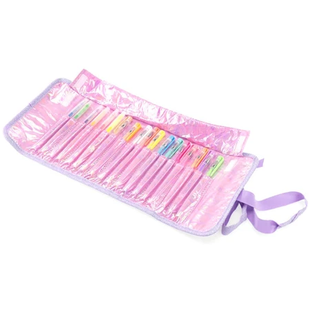 Pióro kulkowe Girabrilla - z odwracalnymi cekinami i zestawem 12 długopisów żelowych + 6 podwójnych markerów: ceny i cechy
