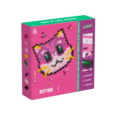 Plus-Plus Zahlenpuzzle, 500 Teile, Kätzchen