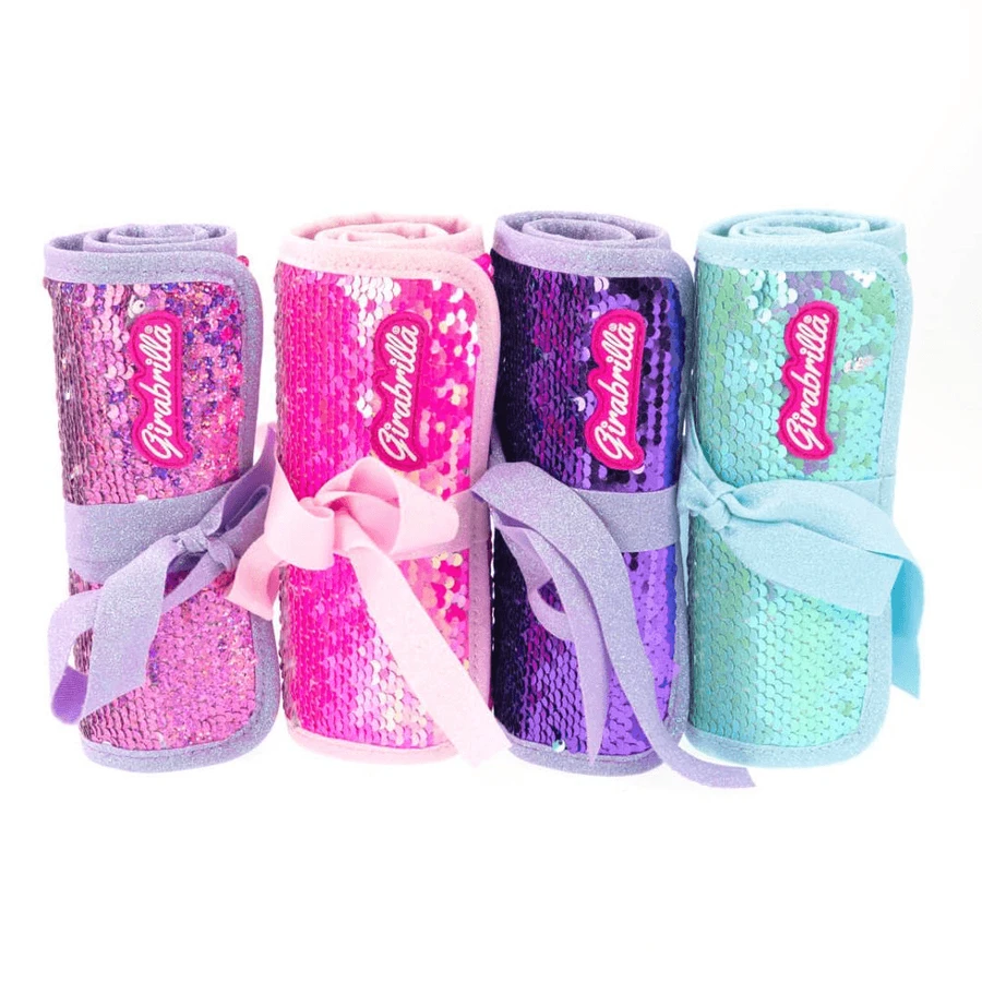 Girabrilla rolling pen - con paillettes reversibili e set di 12 penne gel + 6 pennarelli doppi