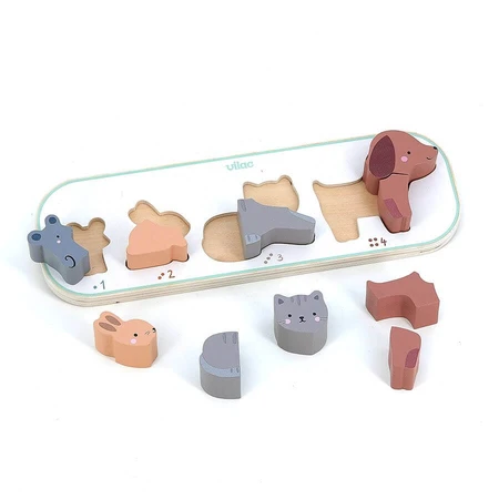 Holzpuzzle - 1,2,3,4 Tiere - Vilac