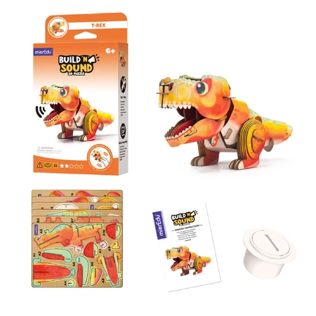 3D-geluidspuzzel - Tyrannosaurus Rex, Bouw 'n' Geluid