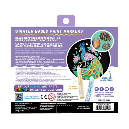 Crayones de pintura Vivid Pop! - set de 8, metalizados