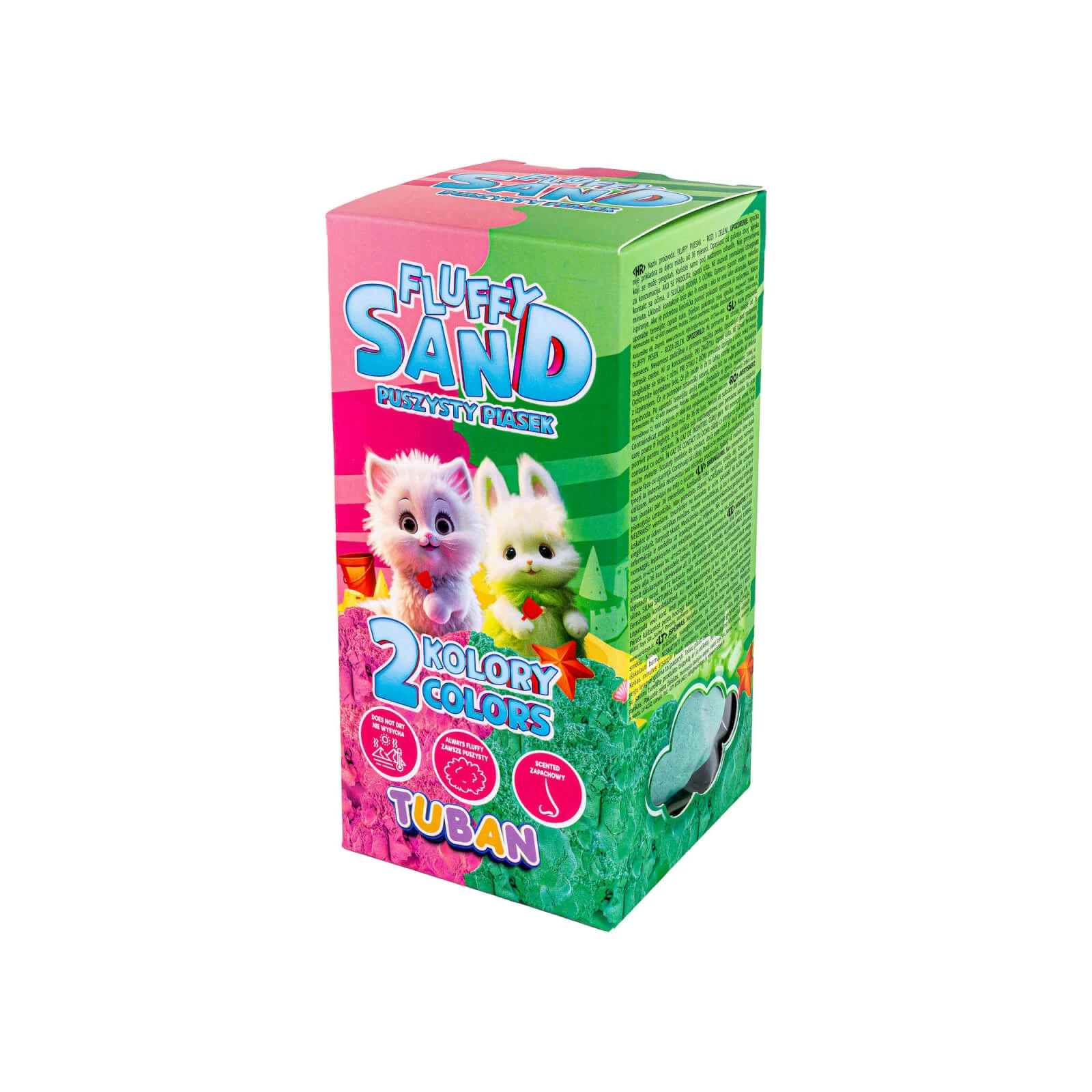 Pufos Zand Set - roze en groen