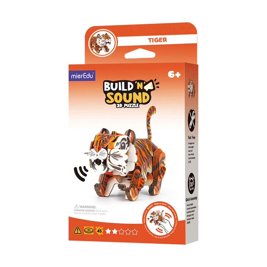 3D-Sound-Puzzle - Tiger, Build 'n' Sound
