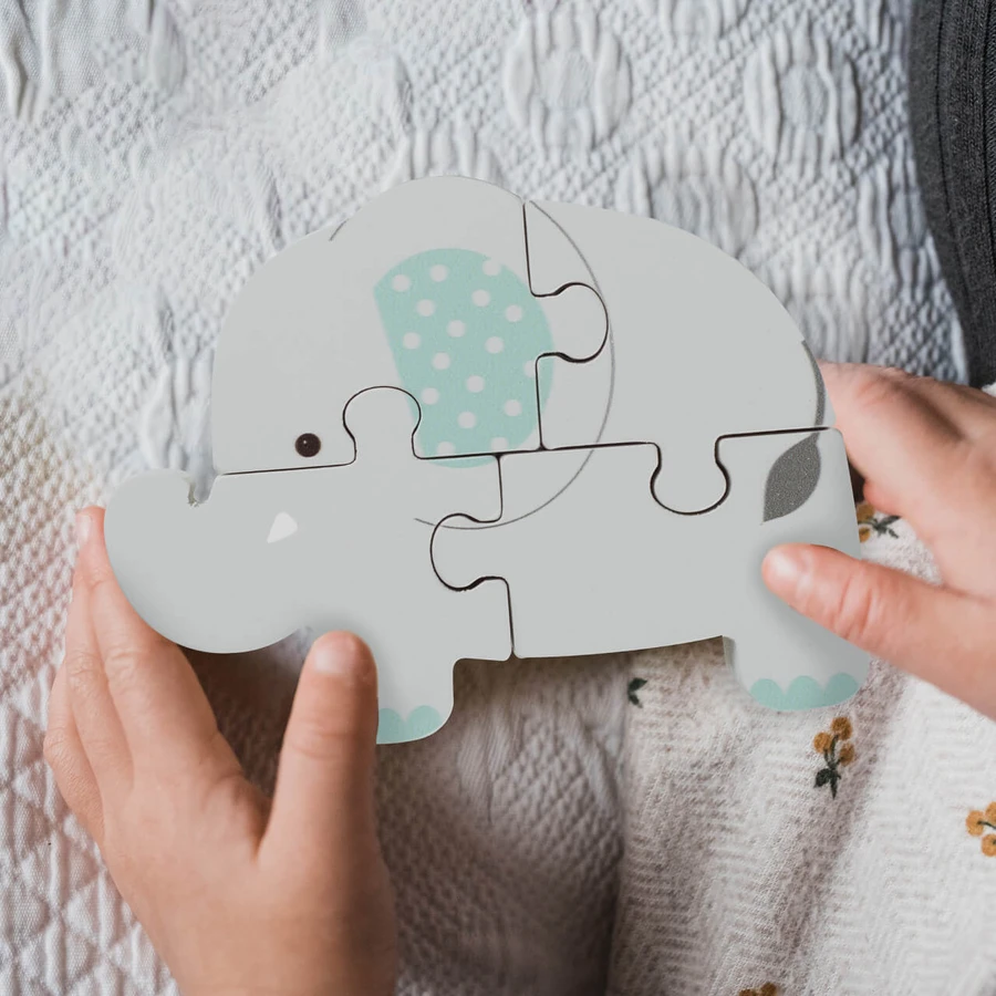 Elefantenpuzzle aus Holz, Orange Tree Toys