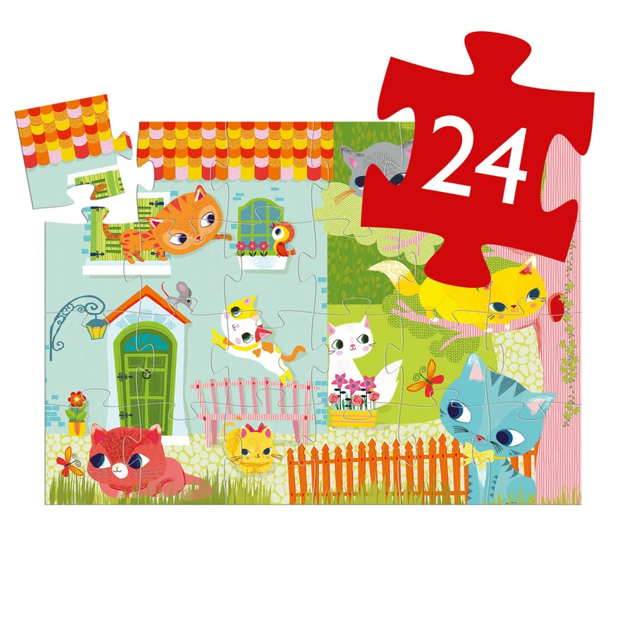 Puzzel Djeco Speelse katten