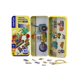 Magnetische puzzel in metalen doos, bijpassend spel - Trucks