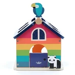 Houten regenbooghuis - 10 dierenvormen - Vilac