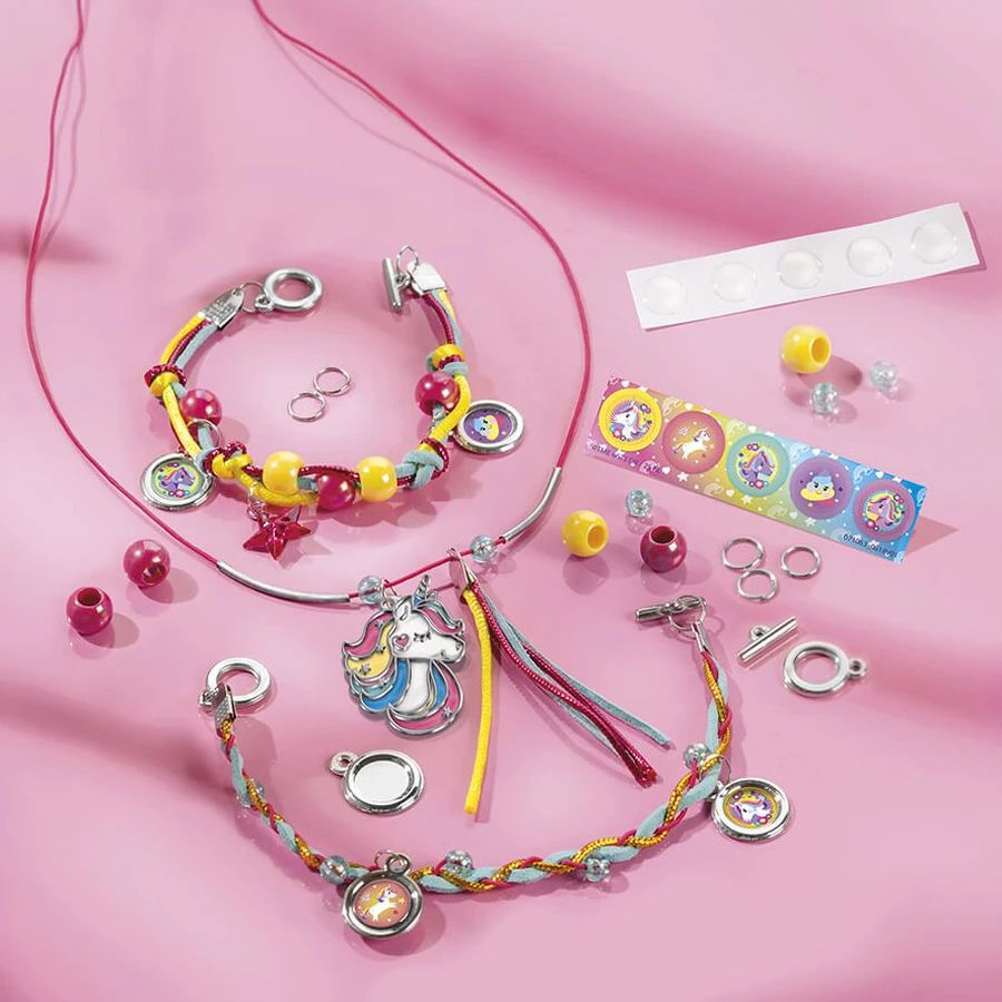 Set di gioielli creativi fai da te con unicorni