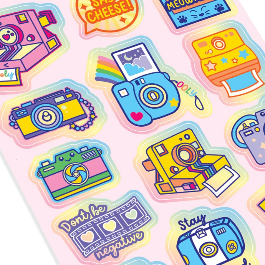 Holographische Aufkleber Stickiville Cute Cameras