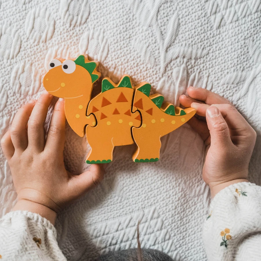 Houten dinosaurus puzzel - Diplodocus, Orange Tree Toys