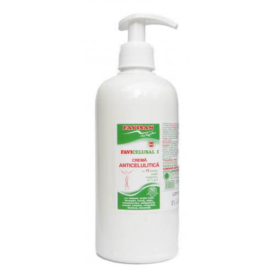 Crema anticellulite con 11 piante Favicelușal, 500 ml, Favisan