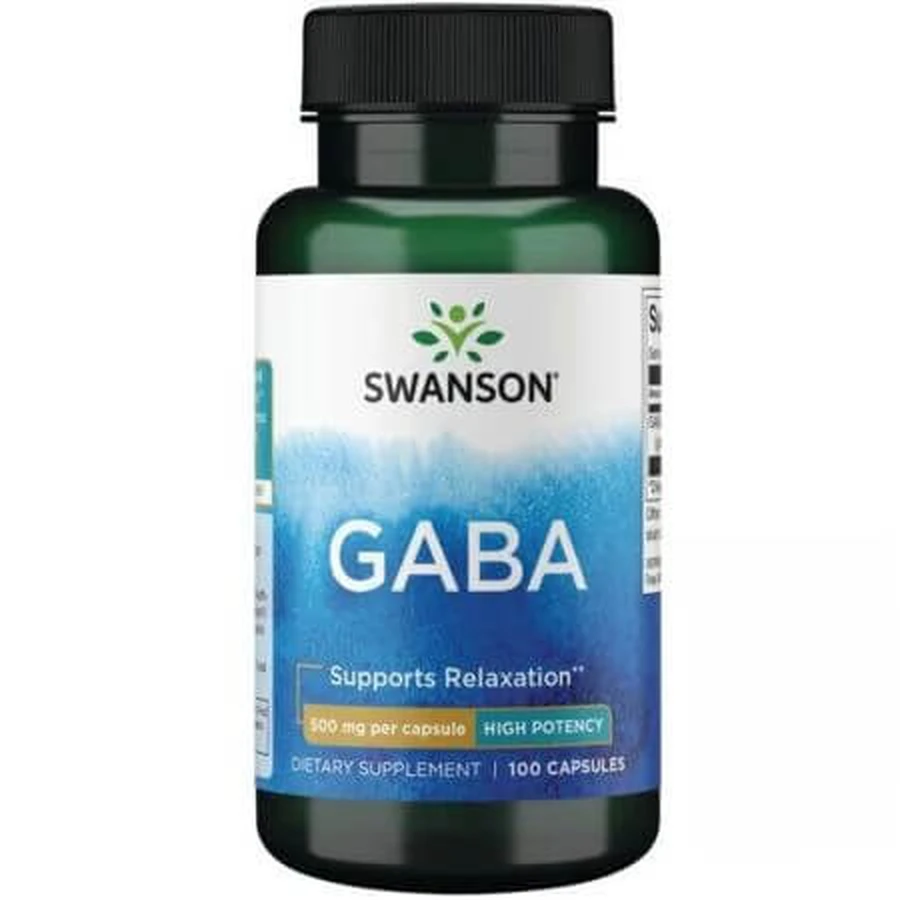 Gaba Hochpotenz, 500 mg, 100 Kapseln, Swanson