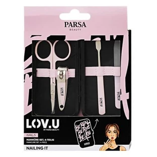 Set de manicura Lov.U, 4 piezas, Parsa