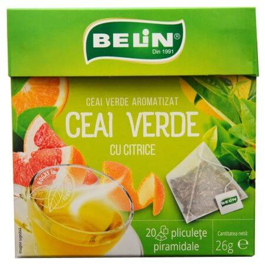 Groene thee met citrusvruchten, 20 builtjes, Belin