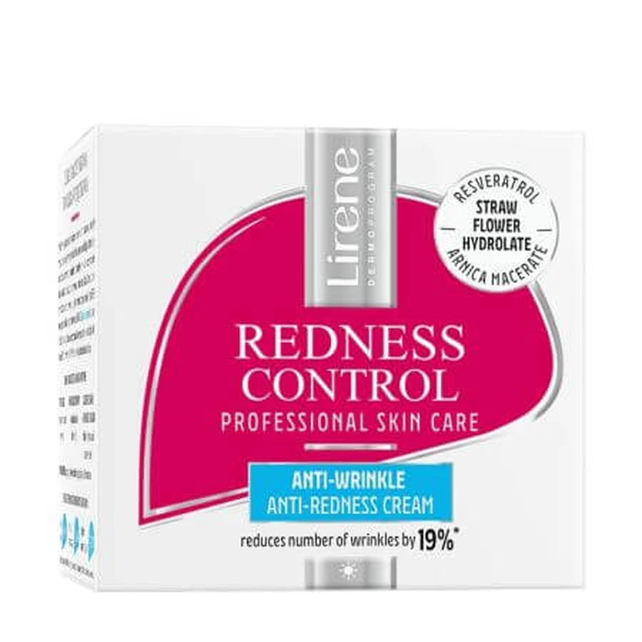 Anti-roodheid hydraterende crème voor gezicht, decolleté en hals Roodheid controle, 50 ml, Lirene