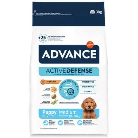 Droogvoer met kip en rijst voor honden Medium Puppy Protect Active Defense, 3 kg, Advance Veterinary Diets