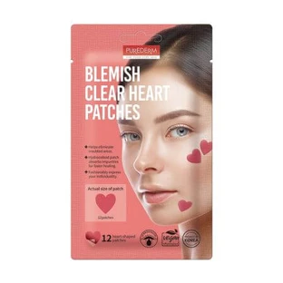 Anti-acne pleisters met hartvormig hydrocolloïd, 12 stuks, Purederm