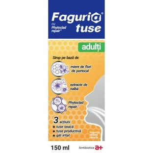 Sciroppo per la tosse per adulti Faguria, 150 ml, Antibiotica SA