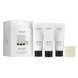 Set Handcrème 75 ml + Bodycrème 75 ml + Douchegel met havermelk en kamille 75 ml + Zeep 40 g Au Lait, Scottish Fine Soaps