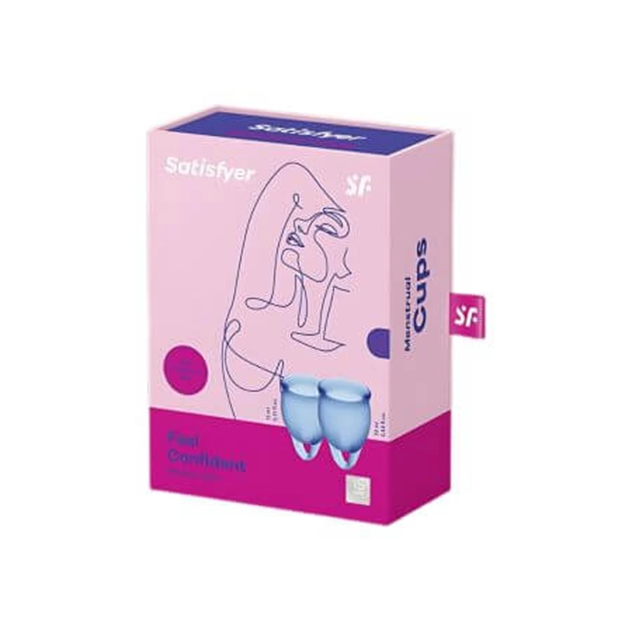 Coppetta mestruale blu scuro, 2 pezzi, Satisfyer