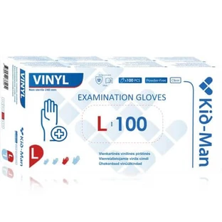 Transparante vinyl wegwerphandschoenen, maat L, 100 stuks, Kid-Man