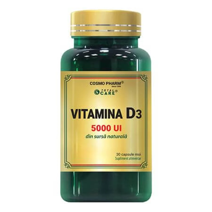 Vitamin D3, 5000 IU, 30 softgels, Cosmo Pharm
