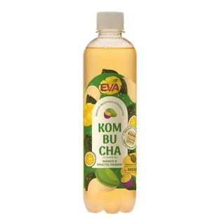 Kombucha-Getränk mit Mango-Passionsfrucht-Geschmack, 500 ml, Eva