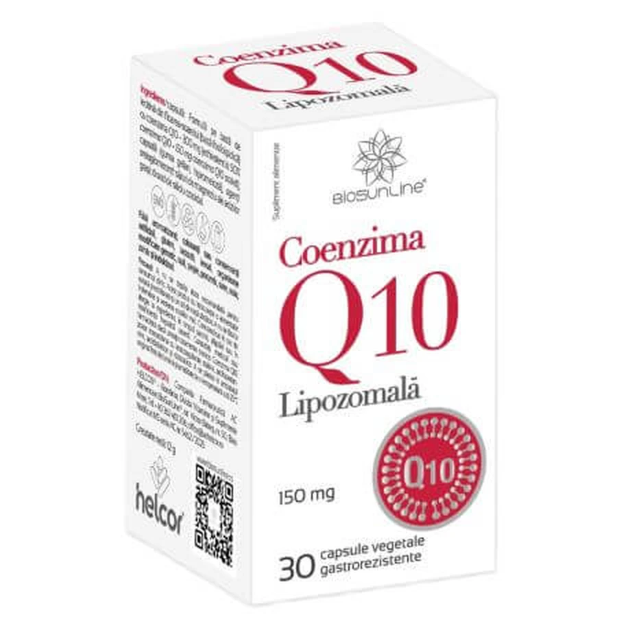 Coenzima Q10 liposomal, 150 mg, 30 cápsulas vegetales gastrorresistentes, BioSunLine