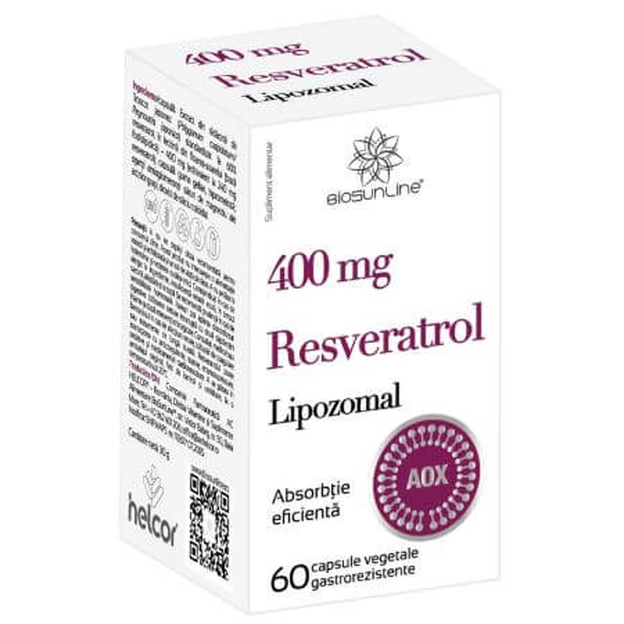 Resveratrol Lipozomal, 400mg, 60 capsule vegetale, BioSunLine