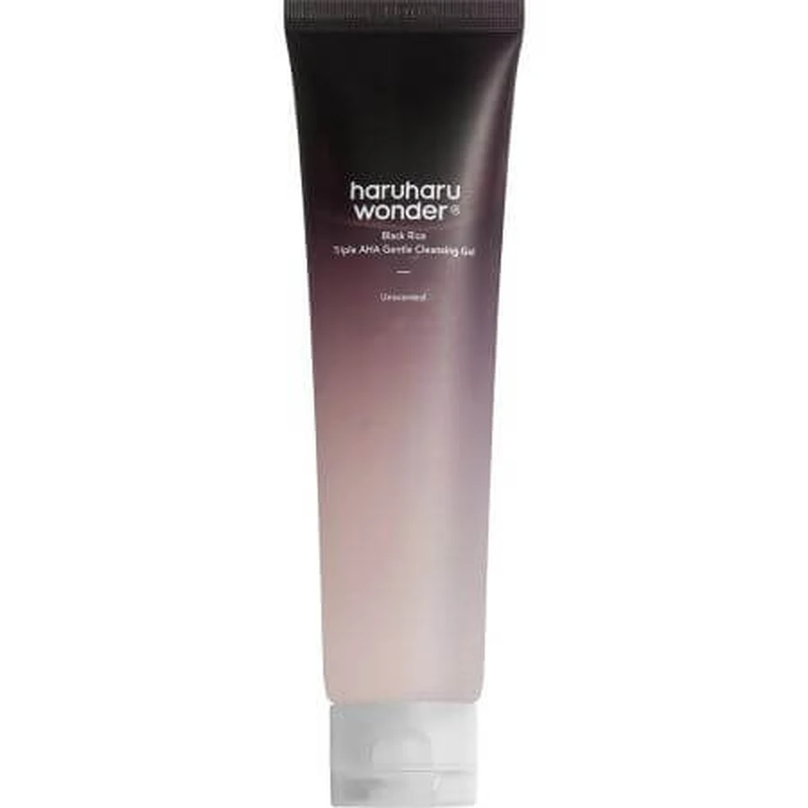 Gel nettoyant doux pour le visage avec des acides AHA Riz noir Triple AHA, 100 ml, Haruharu Wonder