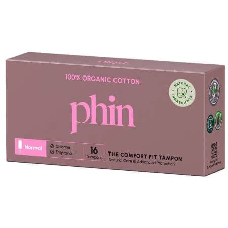 Biologische wattenschijfjes, 16 stuks, Phin