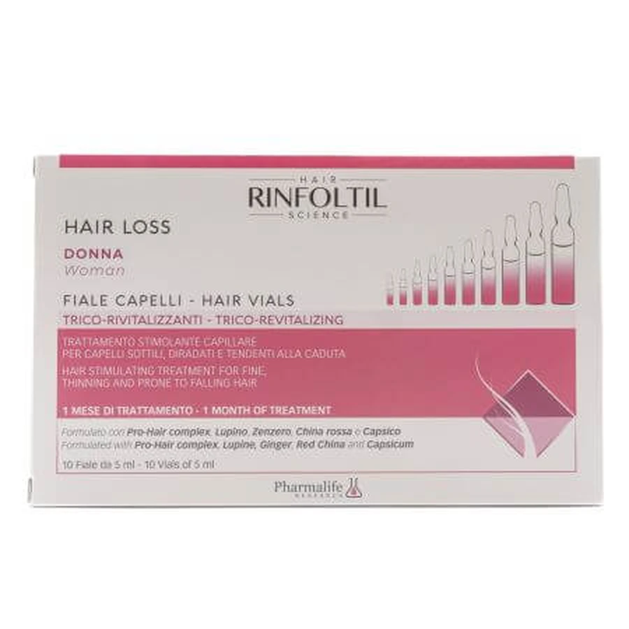Hair loss vials for women, 10 pieces x 5 ml, Rinfoltil