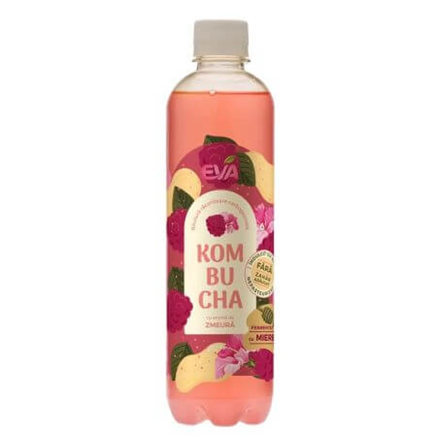 Himbeer Kombucha Getränk mit Himbeergeschmack, 500 ml, Eva