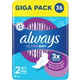 ALWAYS Ultra Day Long Größe 2 Pads mit Flügeln für dauerhaften Schutz 36 Stück