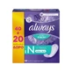 ALWAYS Promo Daily Fresh Normal Odour Lock Serviettes hygiéniques confortables pour la protection contre les odeurs 60 pièces