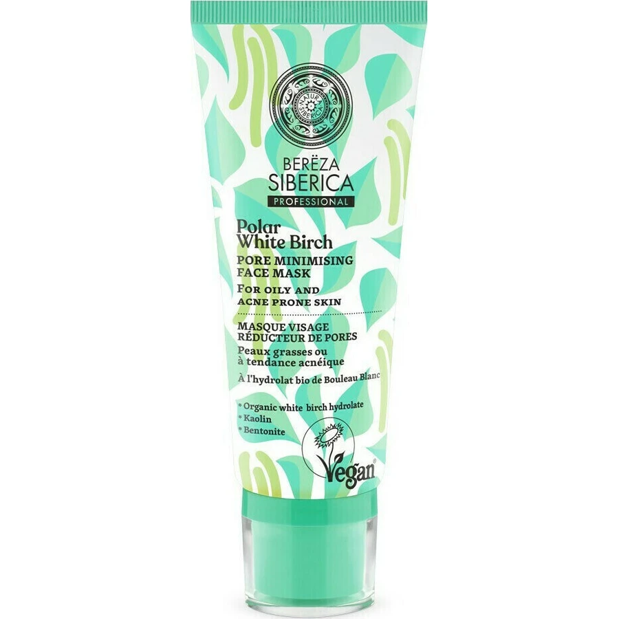 NATURA SIBERICA Bereza Polar White Birch Pore Minimising Face Mask Mască de minimizare a porilor pentru pielea grasă și acneică 100ml