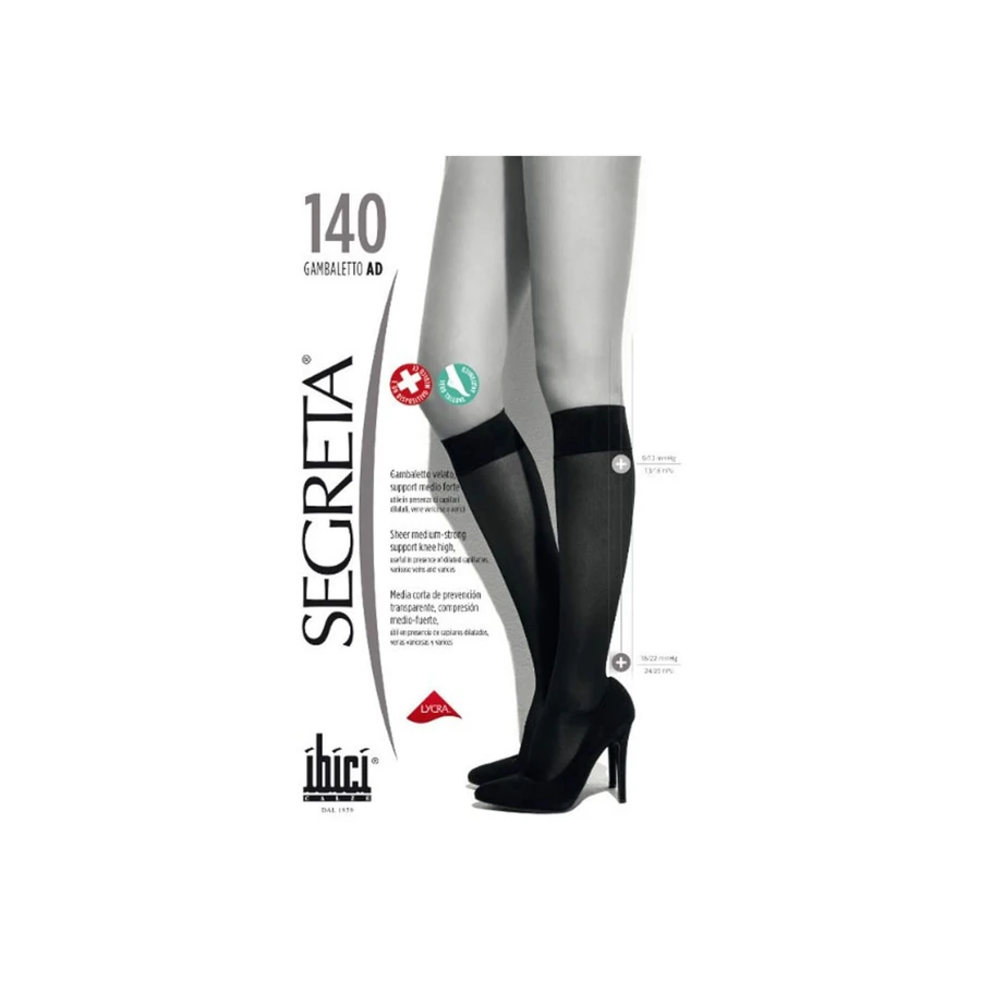 SEGRETA Pantaloni al ginocchio 140 Den Nero