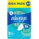 ALWAYS Ultra Normal Plus Serviettes hygiéniques avec ailettes Taille normale Pour une absorption immédiate et l'élimination des odeurs 40 pièces