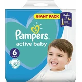 PAMPERS Active Baby Reuzeverpakking Nr. 6 (13-18Kg) 56 Stuks