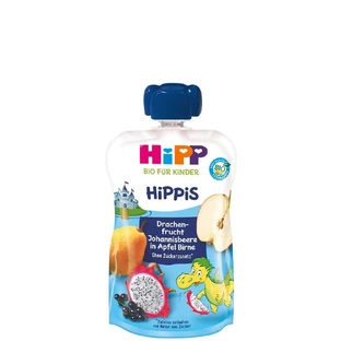 HIPP Bio HiPPis Budino di frutta con pera mela, frutto del drago e uva spina Da 12 mesi 100g