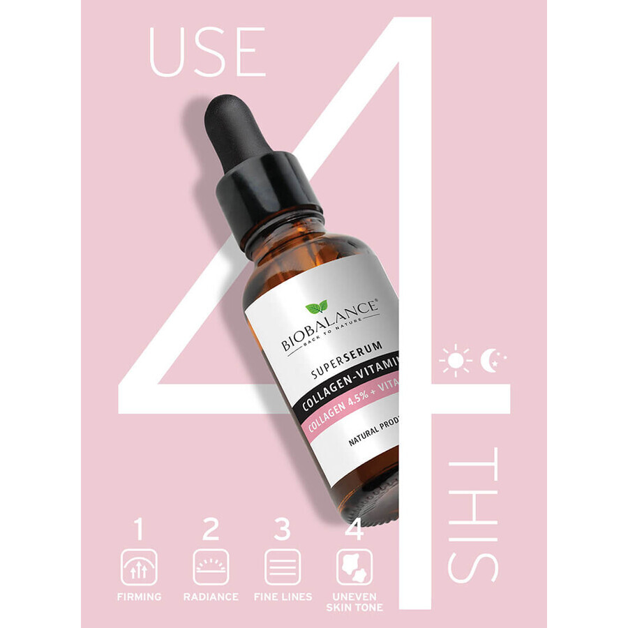 Super Serum Collageen 4,5% + Vitamine C 0,5% x 30ml, Bio Balance