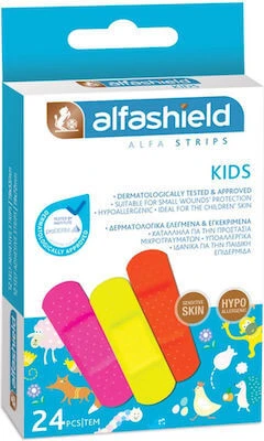 ALFASHIED Strips Kinderen Hypoallergene Elastische Strips Voor Kinderen, (19x55mm & 19x72mm) 24st